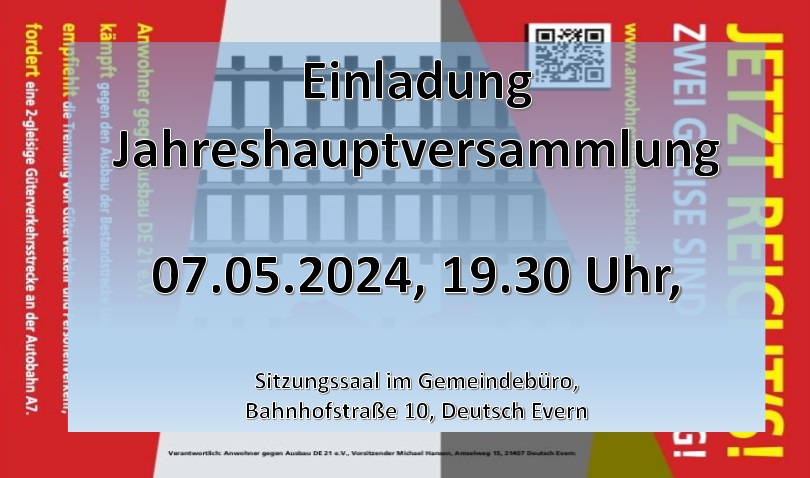 Jahreshauptversammlung am 07.05.2024 um 19:30 Uhr im Gemeindebüro Deutsch Evern